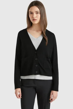 Benetton Cardigan In Pure Merino Wool