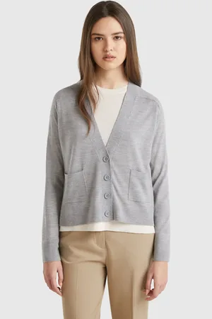 Benetton Cardigan In Pure Merino Wool