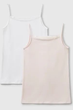 Benetton Two Camisoles In Stretch Cotton