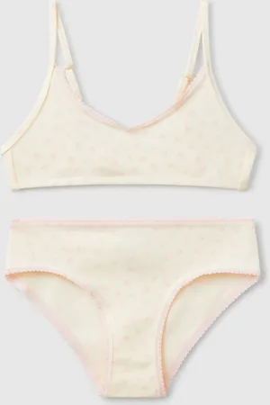 Benetton Floral Bra And Underwear Set