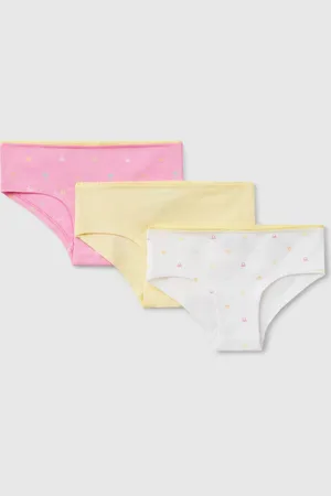Benetton Set Of Three Underwear In Stretch Cotton