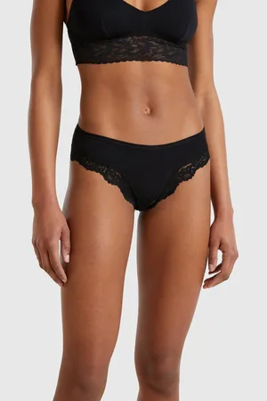 Benetton High-rise Underwear With Lace Inserts