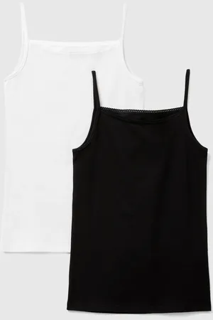 Benetton Two Camisoles In Stretch Cotton