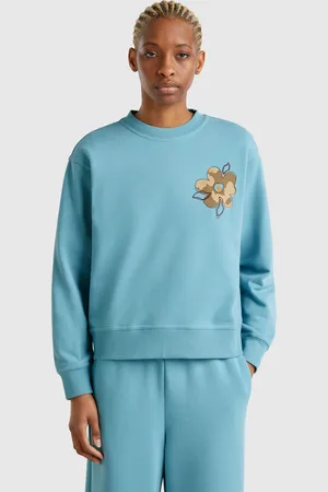 Benetton Sweatshirt With Floral Embroidery