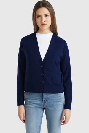 Benetton Cardigan In Pure Merino Wool