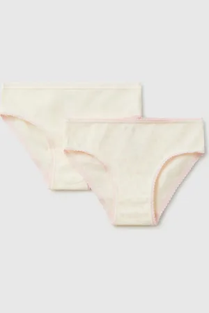 Benetton Set Of Two Pairs Of Underwear In Stretch Cotton