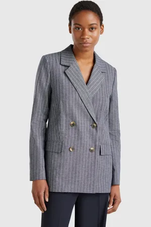 Benetton Double-breasted Pinstripe Blazer