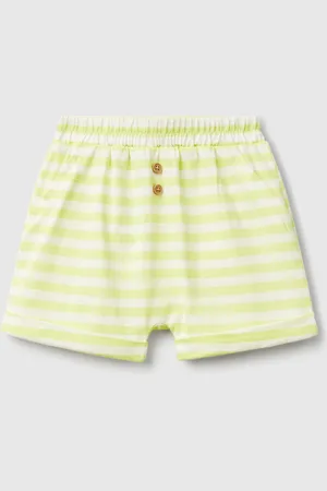 Benetton Striped Shorts With Cuffs