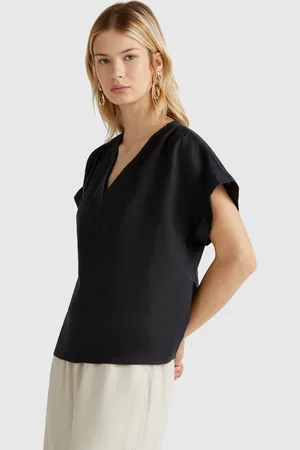 Benetton Blouse In Pure Linen