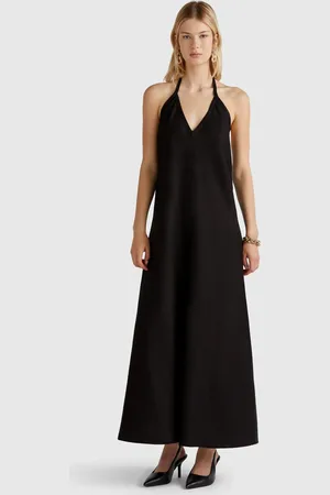 Benetton Long Dress In Pure Linen