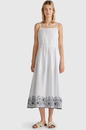 Benetton Dress With Floral Embroidery