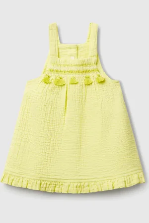 Benetton Dungaree Dress With Tassels