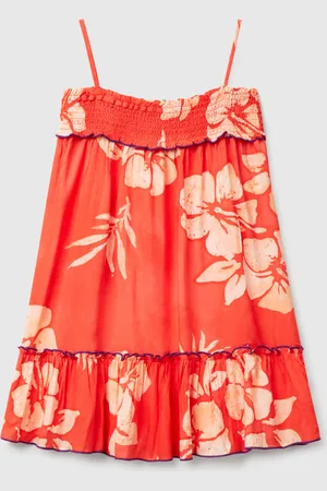 Benetton Flowy Dress With Flower Print