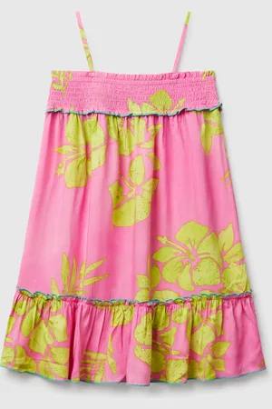 Benetton Flowy Dress With Flower Print
