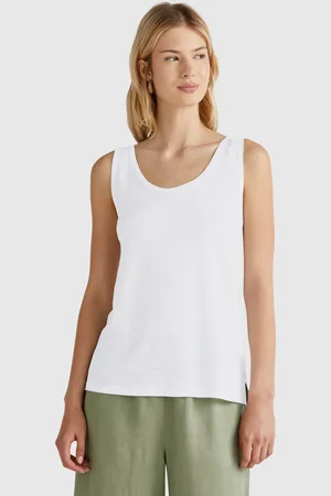 Benetton Tank Top In Pure Linen