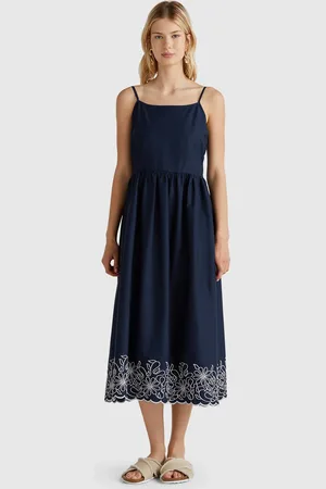 Benetton Dress With Floral Embroidery