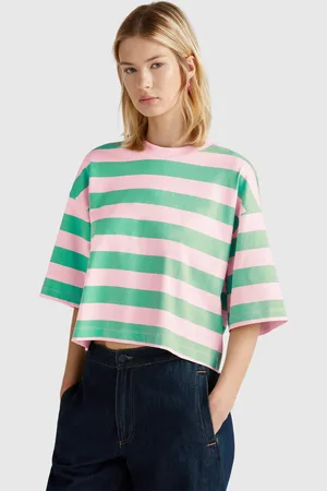 Benetton And Pink Striped T-shirt