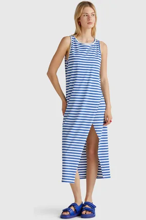 Benetton Striped Dress With Slit