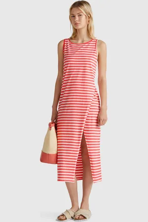 Benetton Striped Dress With Slit