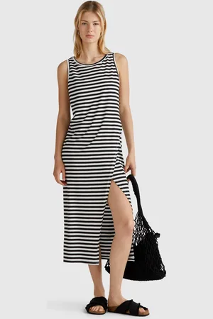 Benetton Striped Dress With Slit