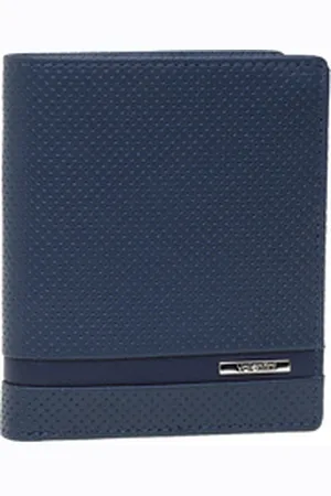 VALENTINI Pionowy portfel męski Perforated 115 granatowy