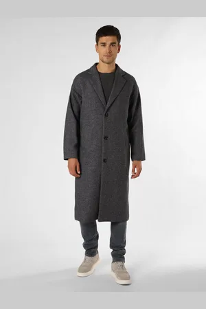 Finshley & Harding London Męski płaszcz wełniany