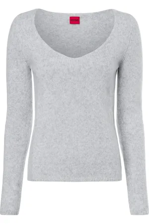 HUGO BOSS Sweter damski z dzianiny z zawartością wełny dziewiczej - Shakilyna