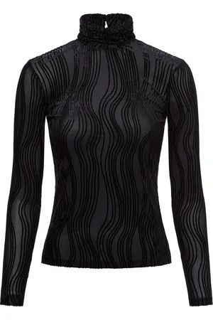VILA Damska koszulka z długim rękawem - VIMaxa High Neck Flock Top