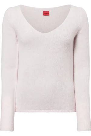 HUGO BOSS Sweter damski z dzianiny z zawartością wełny dziewiczej - Shakilyna