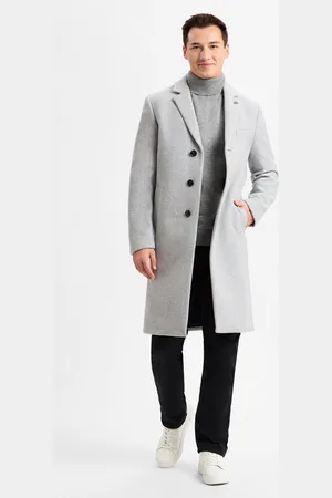 Finshley & Harding London Męski wełniany płaszcz