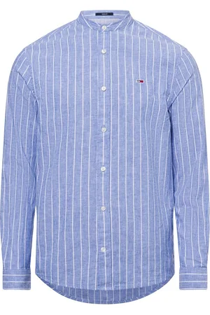 Tommy Hilfiger Męska koszula casual z zawartością lnu