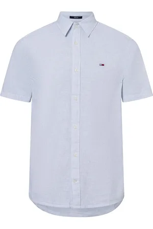 Tommy Hilfiger Męska koszula casual z zawartością lnu