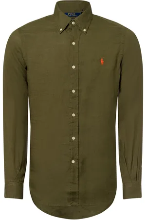 Ralph Lauren Męska koszula lniana na co dzień