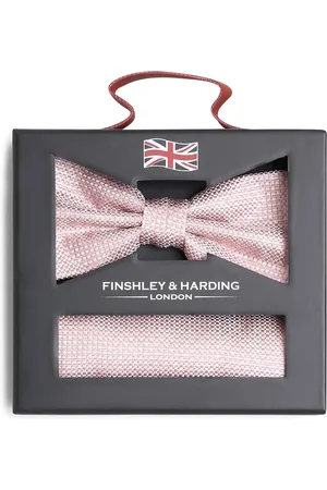 Finshley & Harding London Męska jedwabna muszka i poszetka