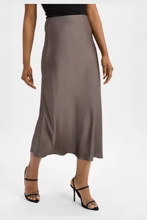 Neo Noir Damska satynowa spódnica maxi - Vicky