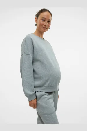 Mama;licious Luźno Dopasowane Okrągły Dekolt Mankiety Ze Ściągacza Opadające Ramiona Bluza