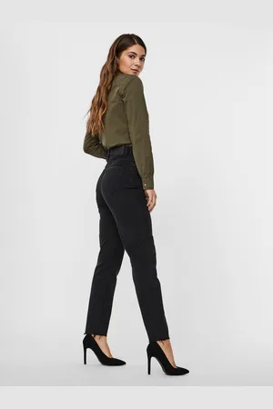 VERO MODA Vmbrenda Wysoki Stan Krój Prosty Jeans