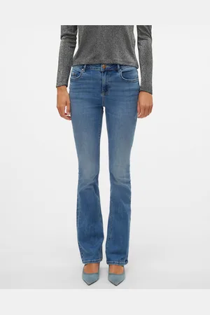 VERO MODA Vmflash Średni Stan Krój Flared Jeans