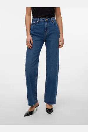 VERO MODA Vmrachel Wysoki Stan Szeroki Krój Jeans