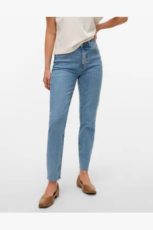 VERO MODA Vmbrenda Wysoki Stan Krój Mom Jeans