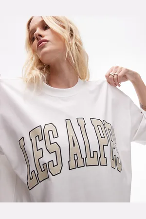 Topshop Graphic Premium Les Alpes Oversized Tee