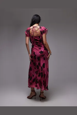 Topshop Occasion Lace Up Back Maxi Dress
