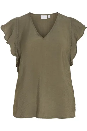 VILA Ruffle Short Sleeved Top