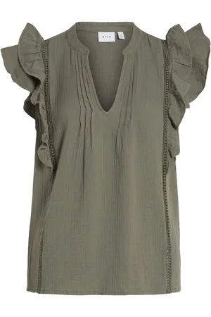 VILA Ruffle Short Sleeved Top