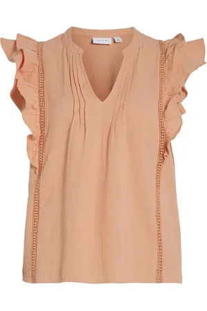 VILA Ruffle Short Sleeved Top