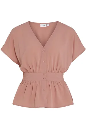 VILA Buttoned Short Sleeved Top