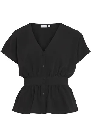 VILA Buttoned Short Sleeved Top