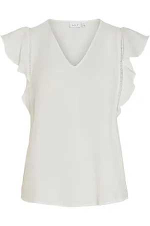 VILA Ruffle Short Sleeved Top