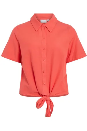VILA Front Knot Short Sleeved Shirt