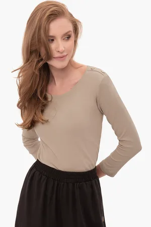 Volcano Koszulka damska z rękawem 3/4, Slim Fit, L-KATI